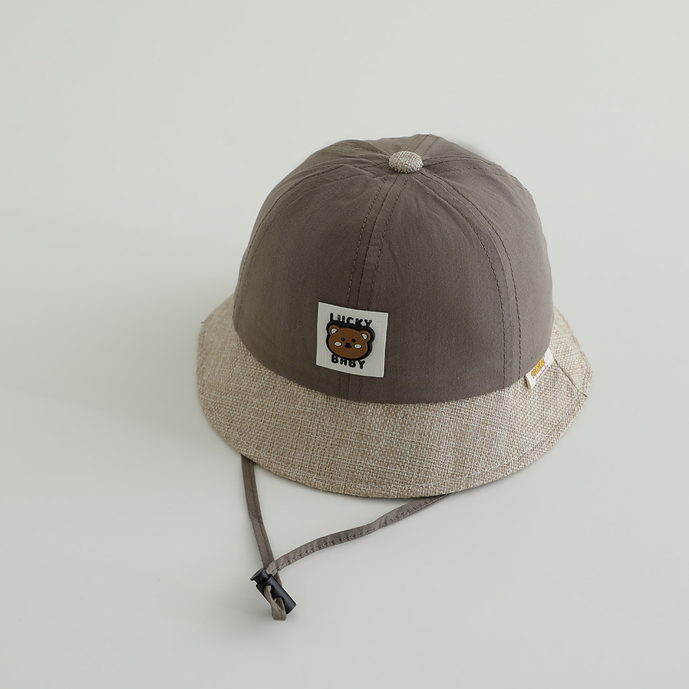 Sombrero de bebé primavera y otoño delgado sombrero de bebés para hombres y mujeres adorable gorro de brida grande sombrero de protección solar sombrero de pescador de marea