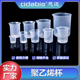 聚乙烯杯加厚高透明无盖带刻度塑料量杯大容量耐高温量筒烧杯圆桶