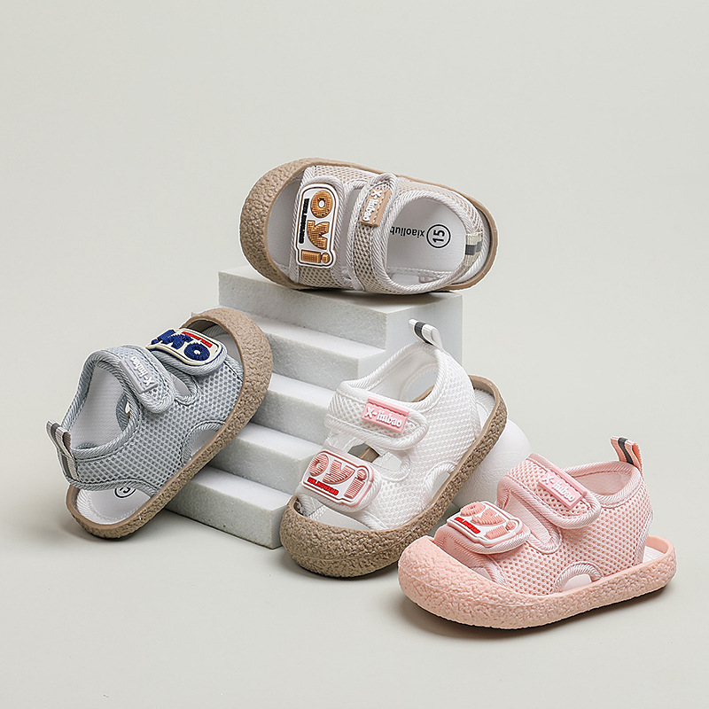 Zapatos para niños pequeños, zapatos para bebés para bebés, sandalias Baotou, suela suave para niños de verano, zapatos antideslizantes para bebés de 1 a 3 años