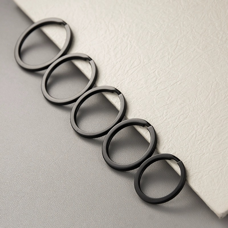 家批发多规格黑色钥匙圈哑黑平圈25MM—35MM亮黑平圈电泳钥匙扣