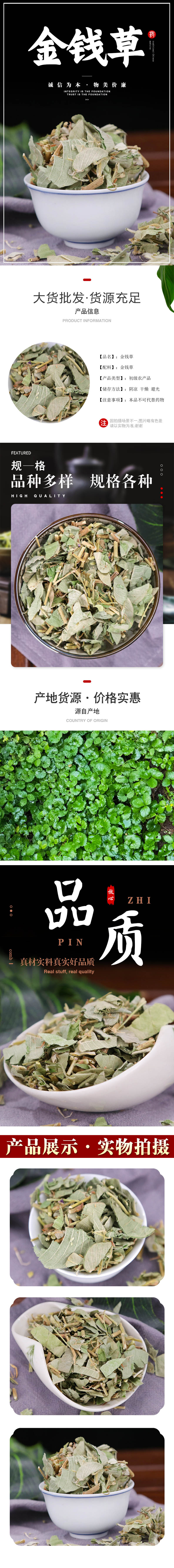 Jin Qian Cao (Lysimachia christinae) — Dried Food Herb, Large-Leaf Variety, 500g overview