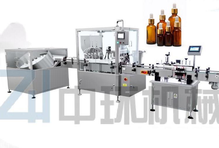 全自动眼部精华液灌装旋盖贴标生产线 梧州全自动液体灌装机厂家