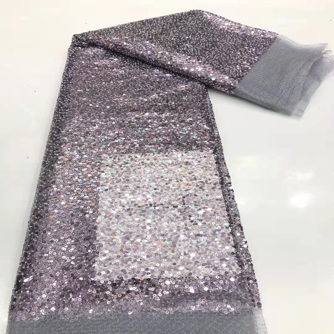 Tela de encaje coreana con lentejuelas de 5 mm, diseño de rosas, bordado con cuentas en tubo, tela de encaje para vestido camisero, encaje con lentejuelas image 4
