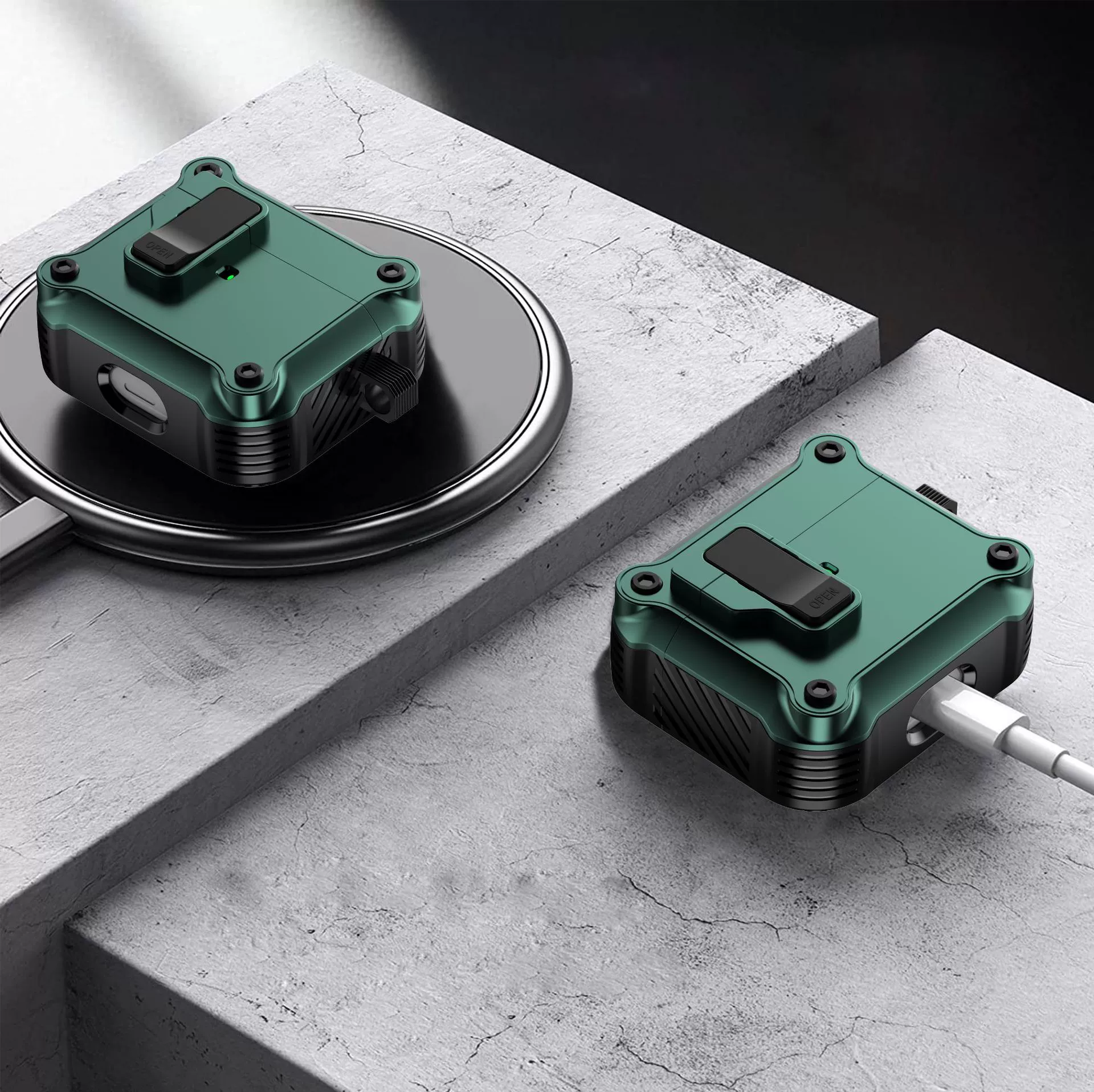 Подходит для защитного чехла AirpodsPro2, креативного защитного чехла от падения, чехла для наушников Apple 3-го поколения, стиль mecha с переключателем