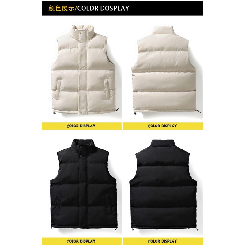 Chaleco masculino otoño invierno edición neta pareja de collar plumón algodón hombro delgado guapo clip caballo chaqueta de hombre joven moda