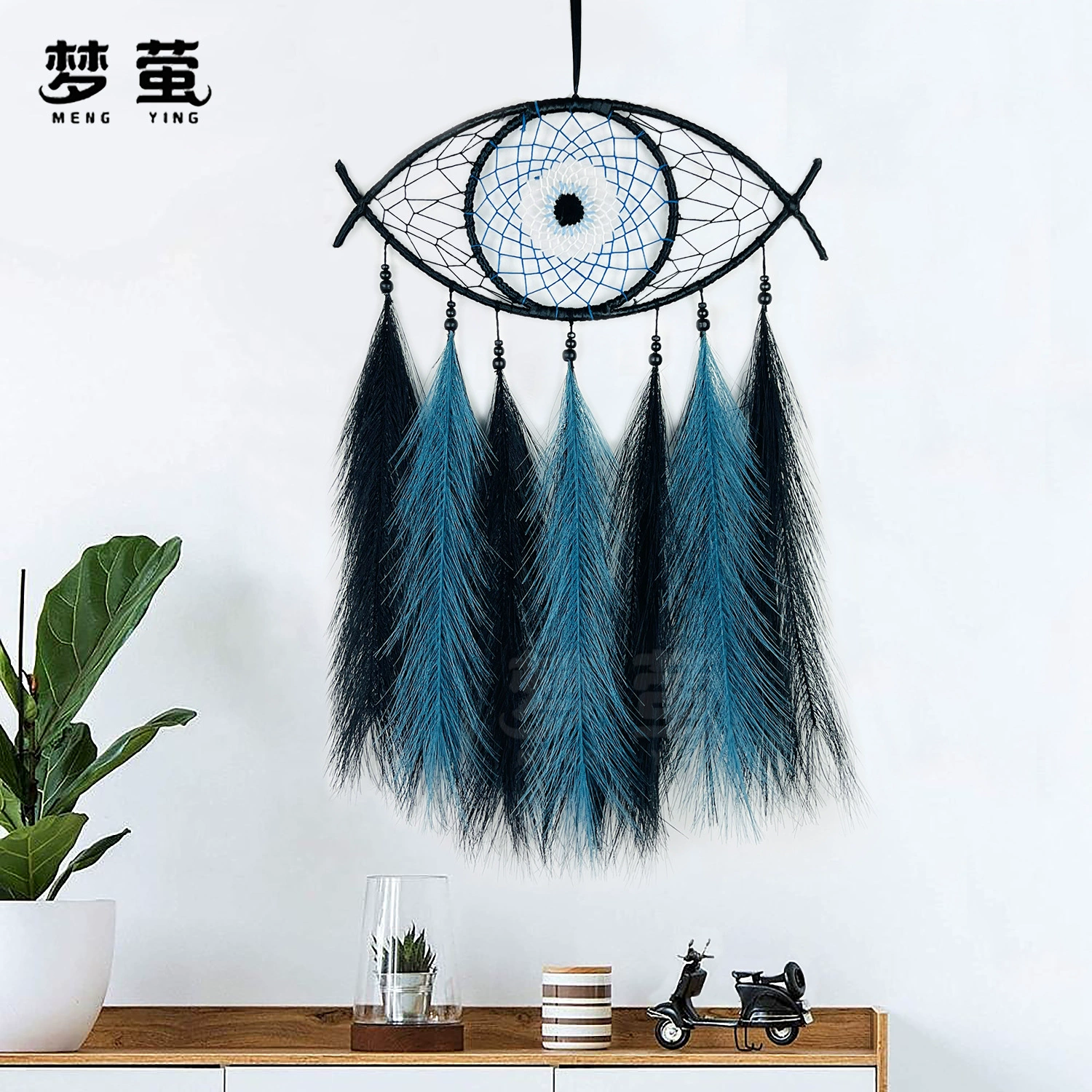 [Mengyi Оригинал] Дьявольский глаз пампасы трава Ловец снов ручной работы украшение для дома кулон трансграничный