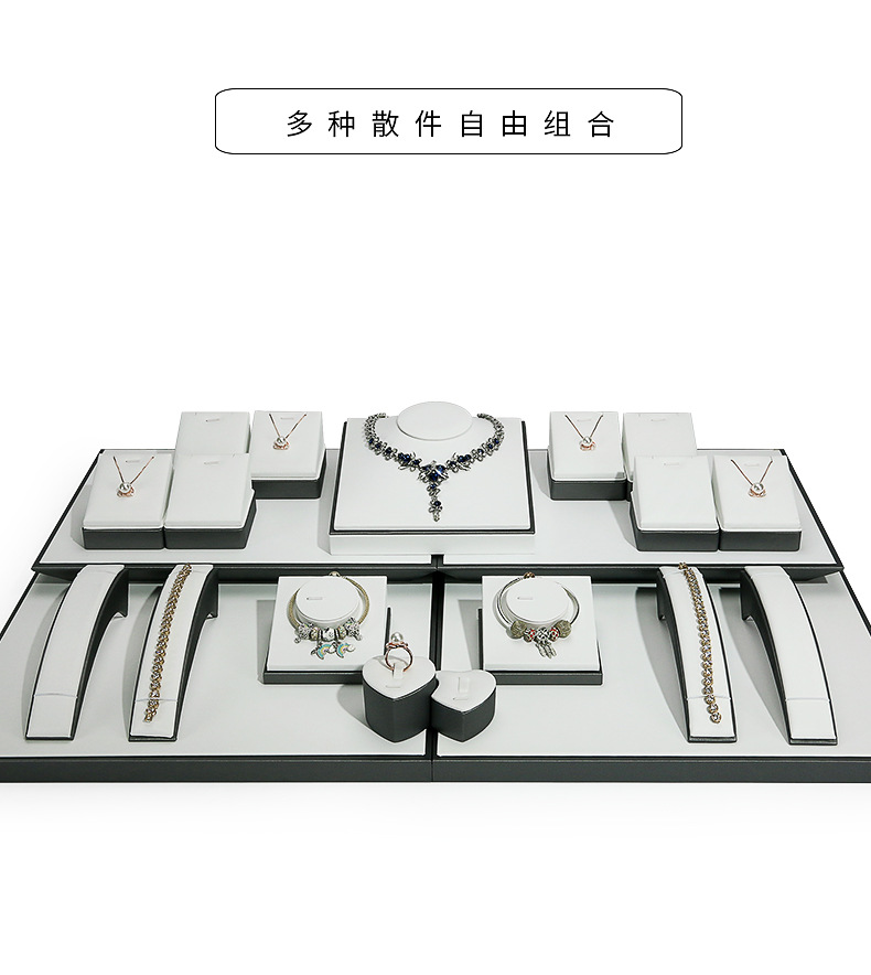 A020-(22-14)灰配白色拉丝平柜展示陈列-(今伟创系