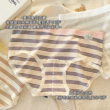 美式条纹女士纯棉内裤女全棉10A抗菌加长裆A类婴儿棉女生女式批发