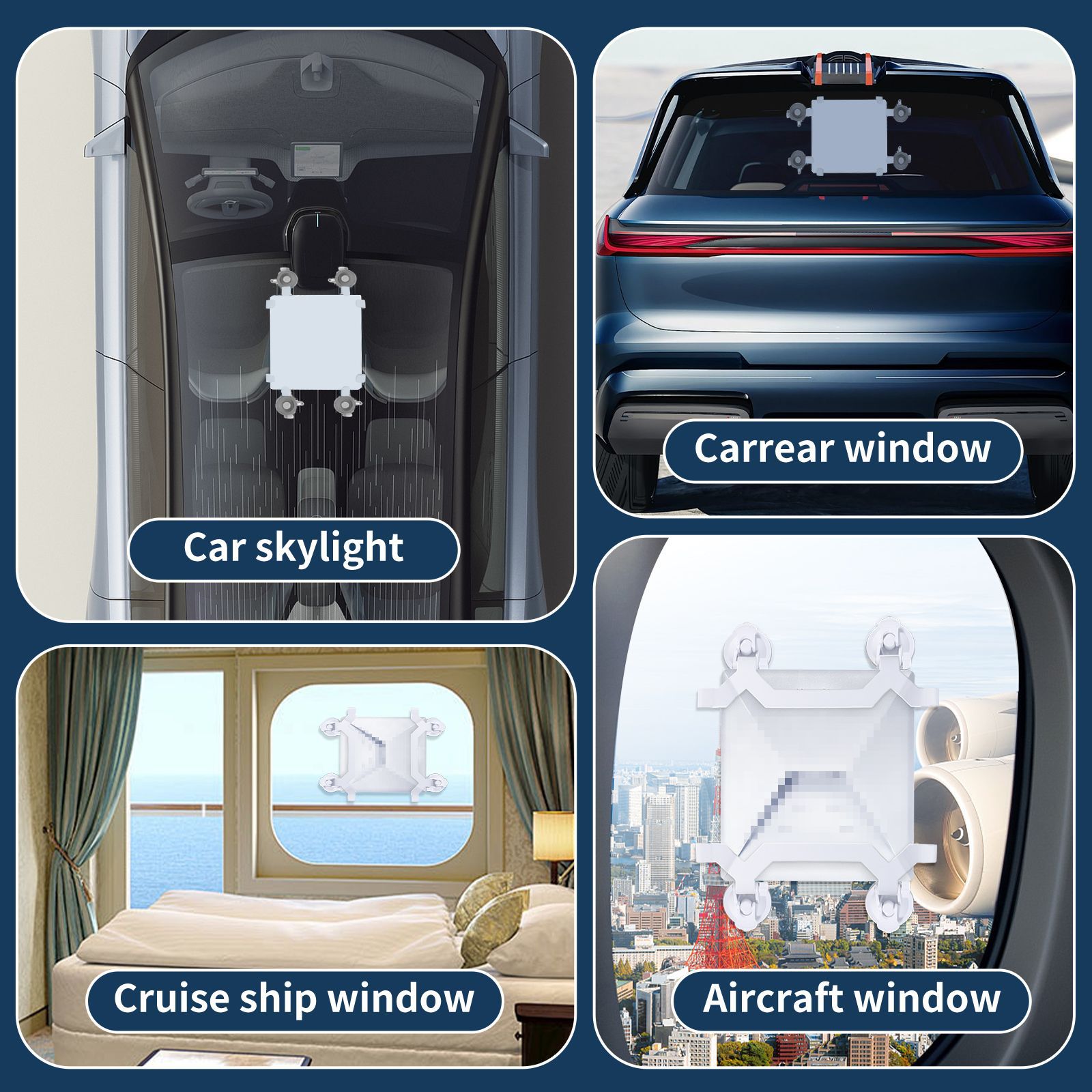 Cross-Border Exclusive Supply: Mini Car Suction Cup Holder, No-Drill Suction Cup Holder, Dual-Use Holder for Car Interior and Roof