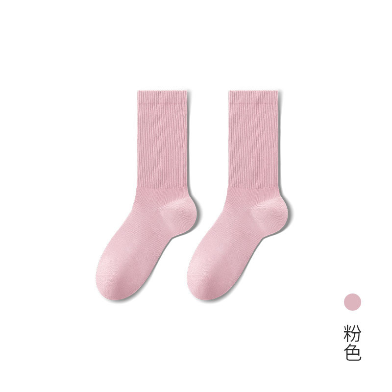 纯棉袜子女款中筒袜秋冬季微压显瘦轻运动袜吸汗抑菌防臭无骨长袜|undefined