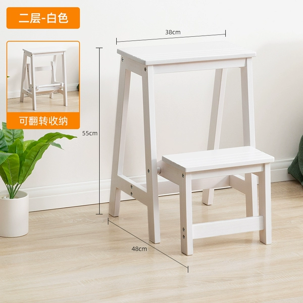 [Flip storage] Two layers-white (pure solid wood)