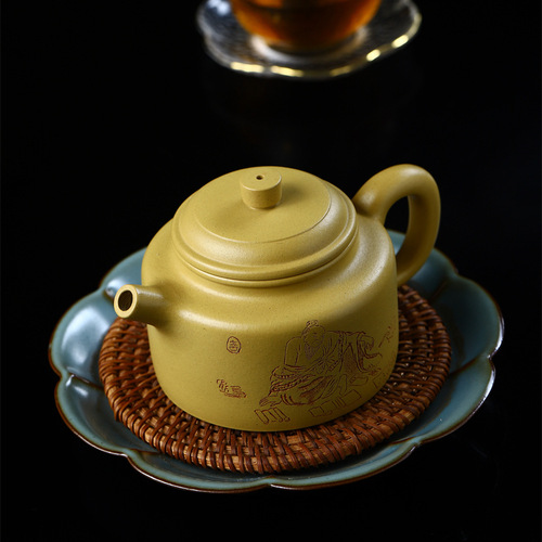Laozi Jinghuan Dezhong teapot Yixing famous Dezhong purple clay teapot manufacturer wholesale high-end handmade teapot live tea set