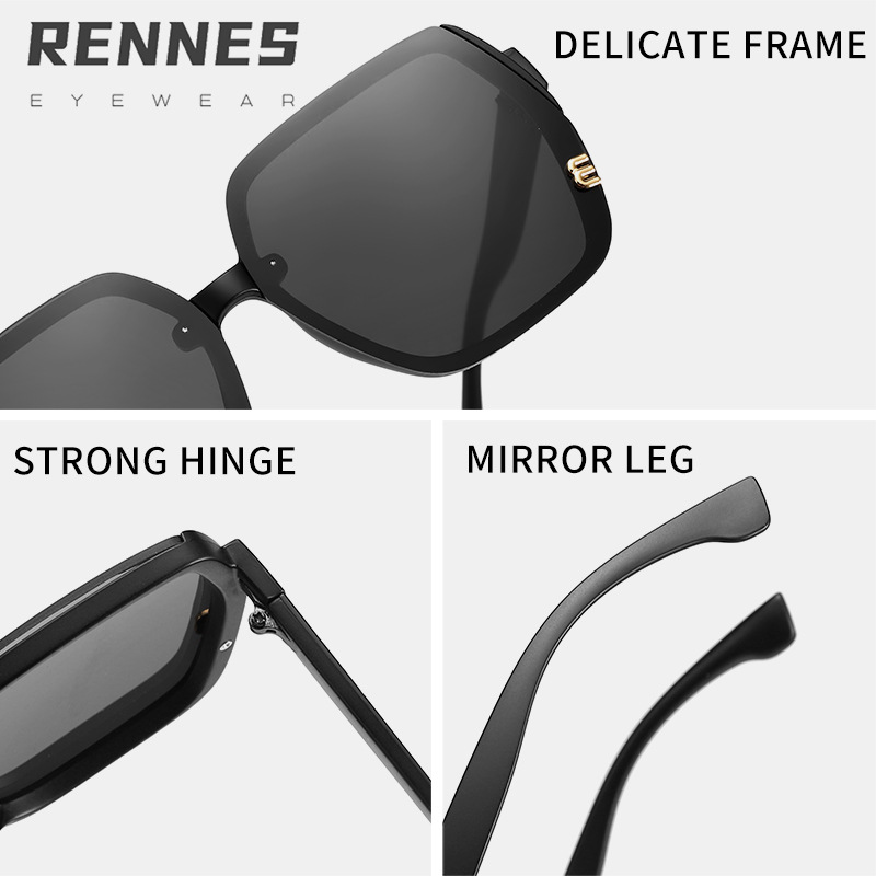 Nuevas gafas de sol de montura cuadrada de estilo alfabético simple de estilo coreano transfronterizo