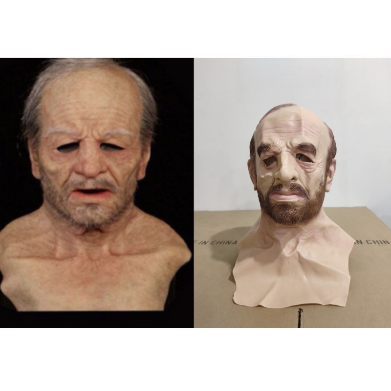 Estación independiente de Halloween nueva Máscara vieja abuela tocado vestir apoyos látex Calvo sombrerería transfronteriza