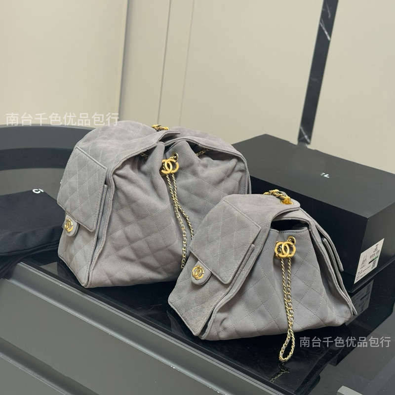 香奶奶翻毛皮hobo单肩腋下包抽绳水桶包链条包女辽宁包链条水桶包|undefined