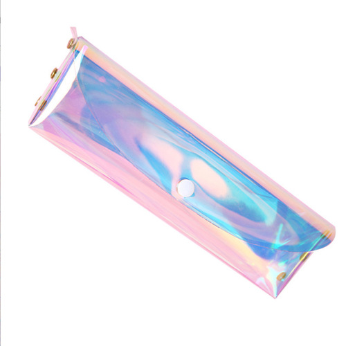 ins Japanese high-looking transparent laser pen bag boxed cute candy girl heart large-capacity stationery box wholesale