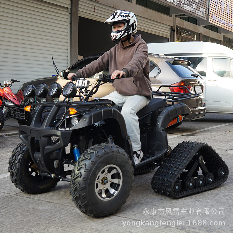 Motonieve y Cuatrimoto de Orugas ATV de Hierro y Plástico con Transmisión por Cadena