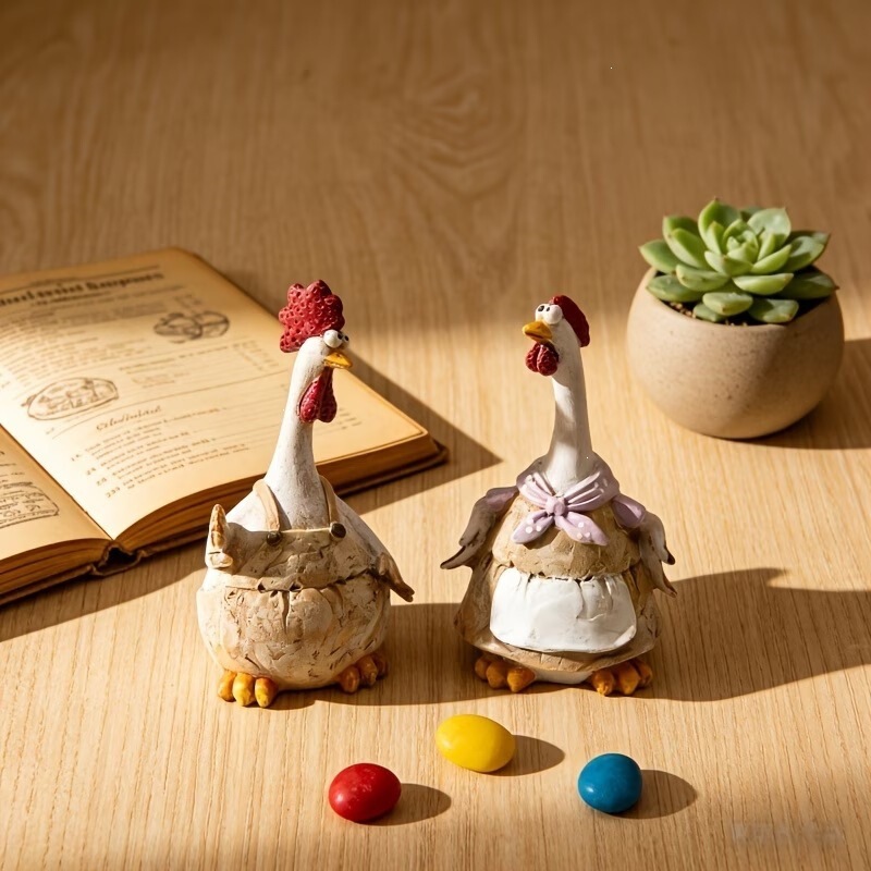Charming Resin Chicken Figurine, American Country Style, Perfect for Decorating Your Desk or Living Room Bookshelf Charming Resin Chicken Figurine, American Country Style, Perfect for Decorating Your Desk or Living Room Bookshelf