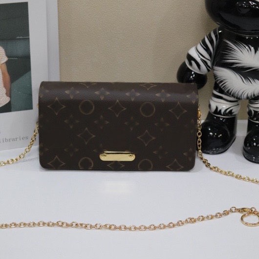 驴家经典老花lily woc腋下斜挎包链条包