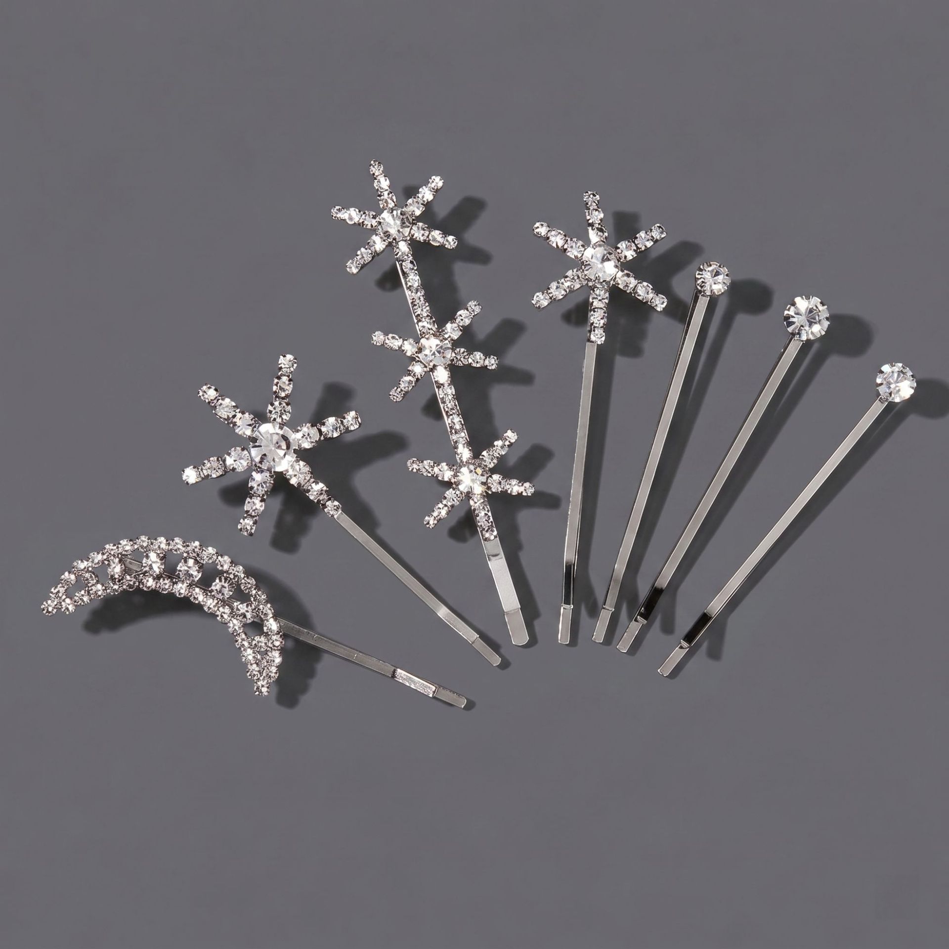 Horquilla de zirconio de lujo ligero europeo y americano con incrustaciones de diamantes, pinza de pelo de alta gama para mujer, suministro mayorista transfronterizo directo de fábrica.