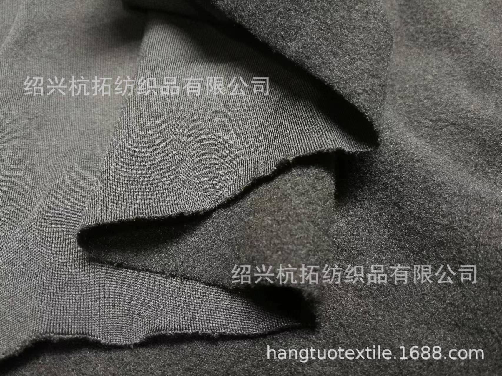 220g涤氨纶汗布拉毛    涤氨拉毛单面绒  四面弹拉毛布