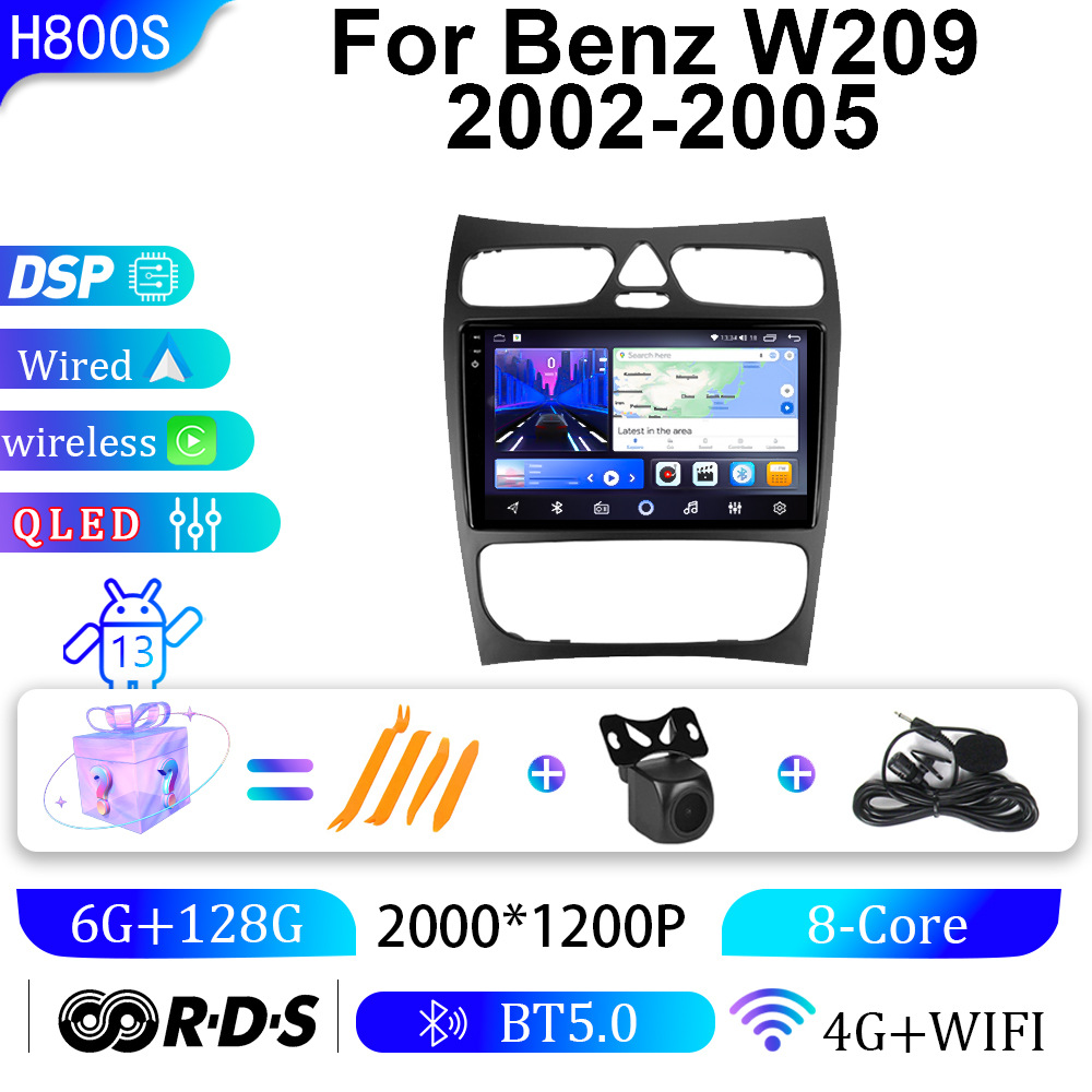 Suitable for 02-05 Mercedes-Benz C-Class/Clk Four-Door Version Car Navigation Intelligent Audio-Visual Gps Navigation Integrated Bluetooth