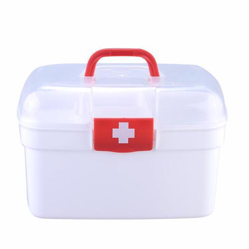 Medicine box household plastic multi-layer storage box portable first aid box medicine box manufacturer wholesale printable logo