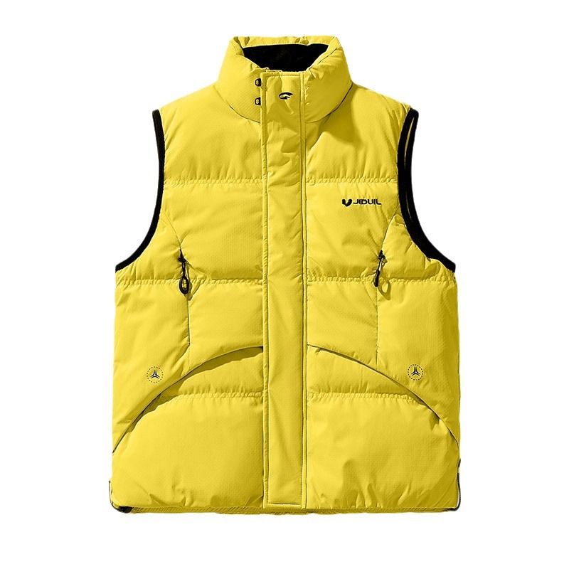 [Recomendación de Cui Wanzhi-Nuevo estándar nacional] chaleco de pluma de moda para parejas de invierno caliente collar de hombro con bolsillos múltiples