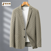 春秋季新款休闲西服男士韩版修身痞帅印花单西青年高端小西装外套