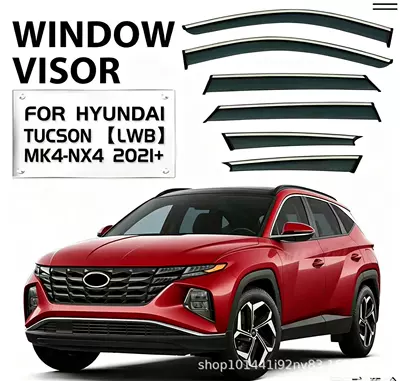 Rain shield Shield Car Window Rain Eyebrow - black-translucent-tucson-tucson-2021lwb-acrylic-electroplated-bright-strips-6-pieces