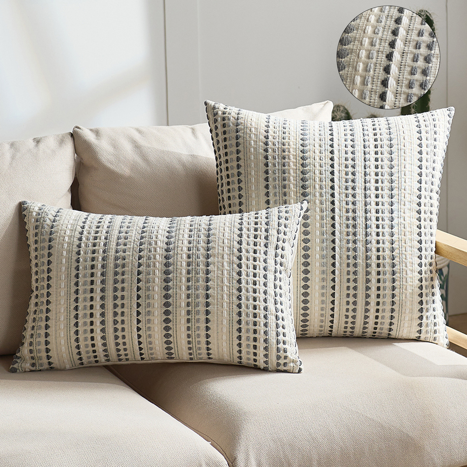 130g Weight Sofa Covers Home Textiles & Decor Type Polyester Material Stripe Pattern Simple Style Style Multicolor Color Simple Style Stripe Polyester Sofa Covers Couch & Sofa Decor 15