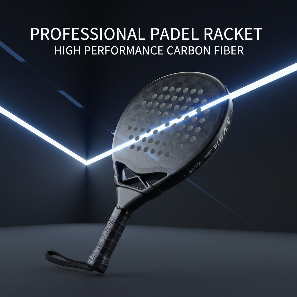 Customized 3D 18K Carbon Fiber Leisure Cage Tennis Racket Beach Professional Racket Source Factory Professional Customization