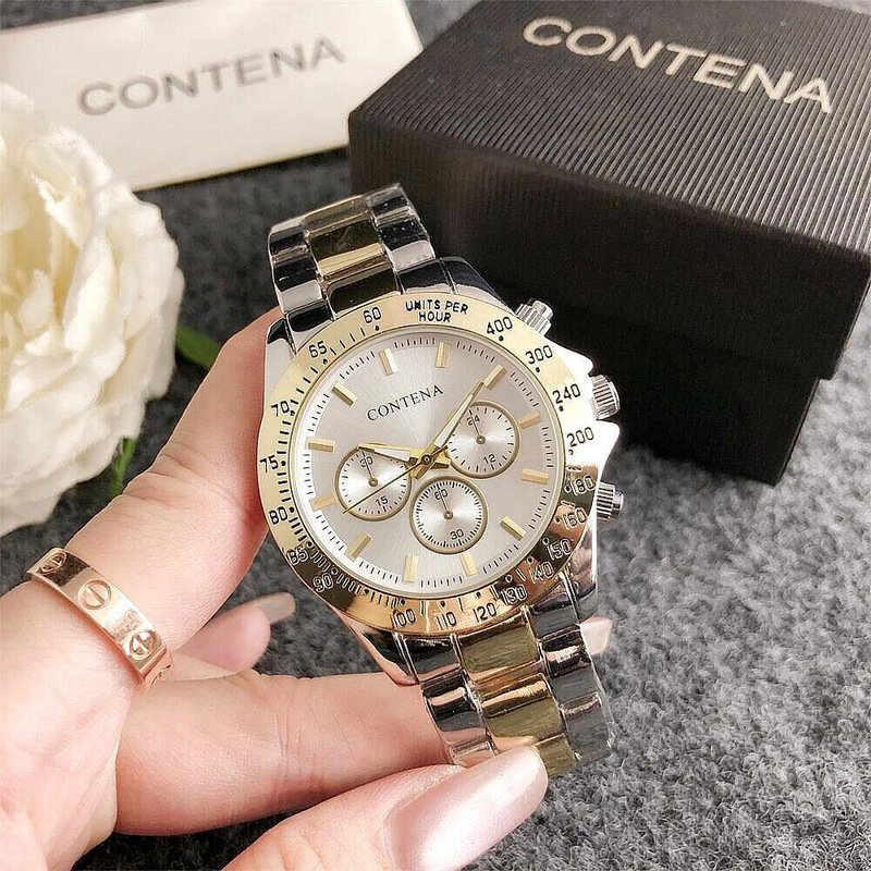 Gold Steel Strip Gold Three-eyed Pointer Domineering Watch Men's High-end Business Watch Simple Fashion Quartz Watch