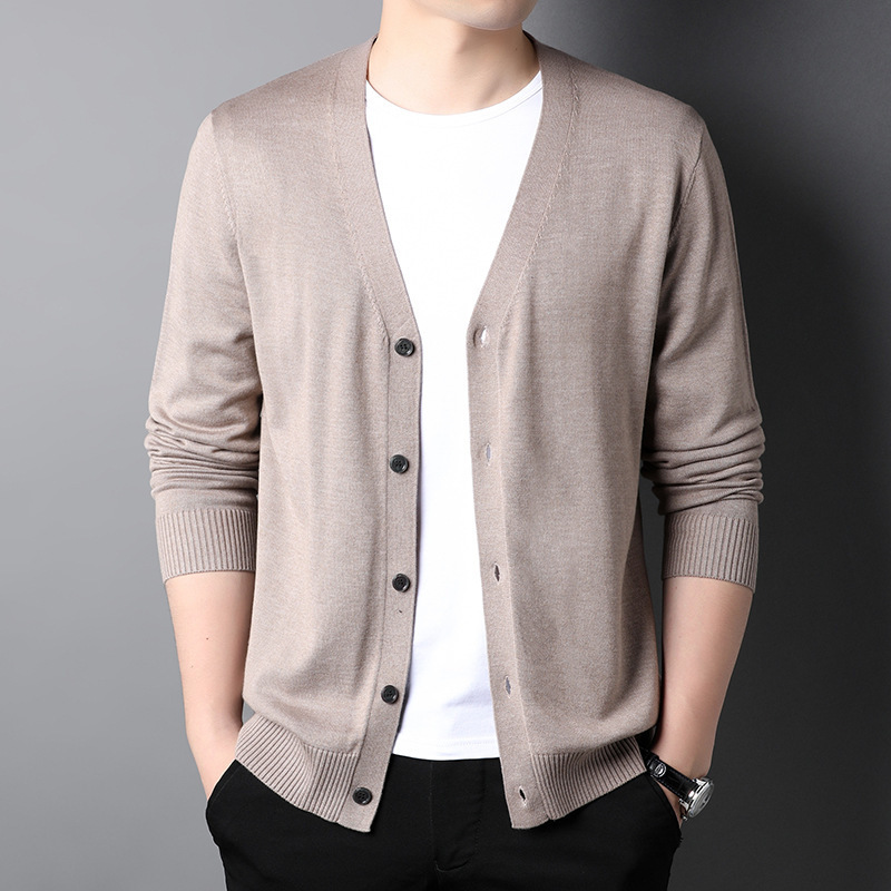 Knitted Cardigan Men's Sweater Thin Summer Coat Korean Fashionable Business Casual Sweater Spring and Autumn 2023 New Knitted Cardigan Men's Sweater Thin Summer Coat Korean Fashionable Business Casual Sweater Spring and Autumn 2023 New