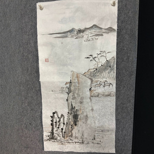 Chinese Painting Ink Painting Pastoral Scenery Study Office Living Room Decoration Painting All Handmade Zen