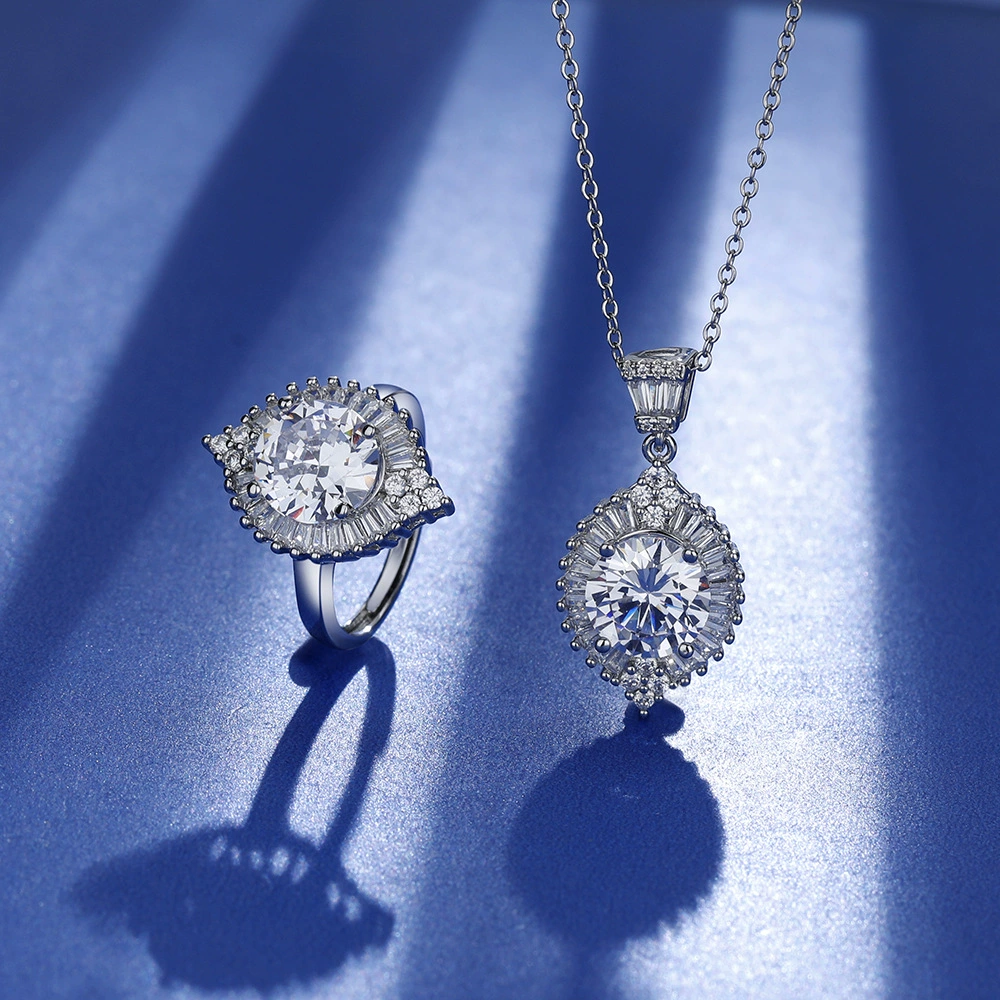 Импортированный набор цветов, кольцо, подвеска, 3 карата, США