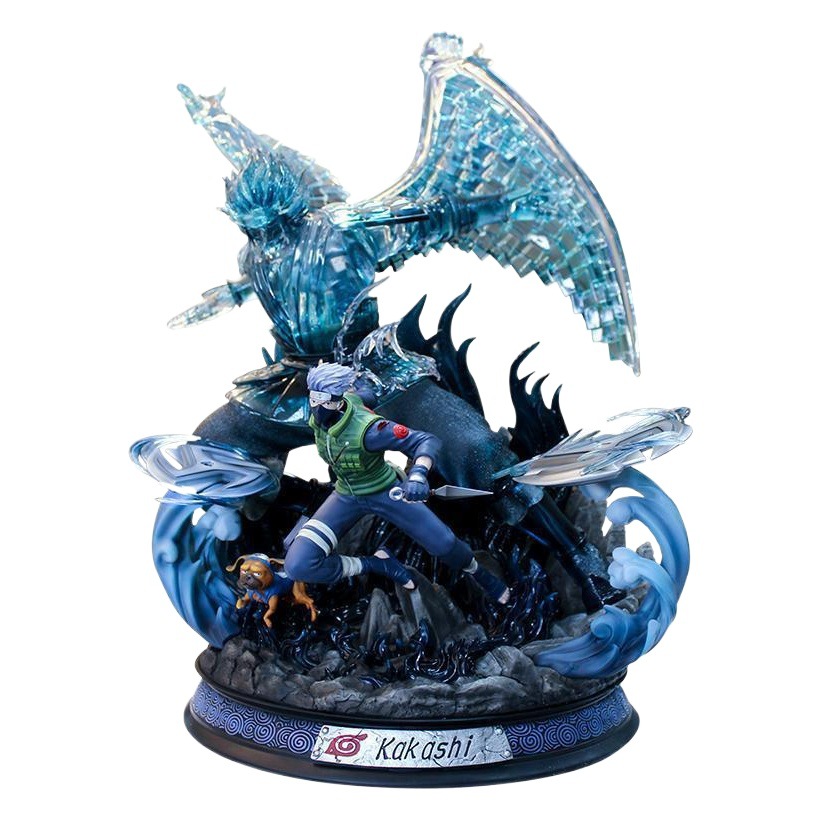 3 anime Naruto hecho a mano GK grande luminoso modelo zuoneng Kakashi Sasuke mofeta hecho a mano