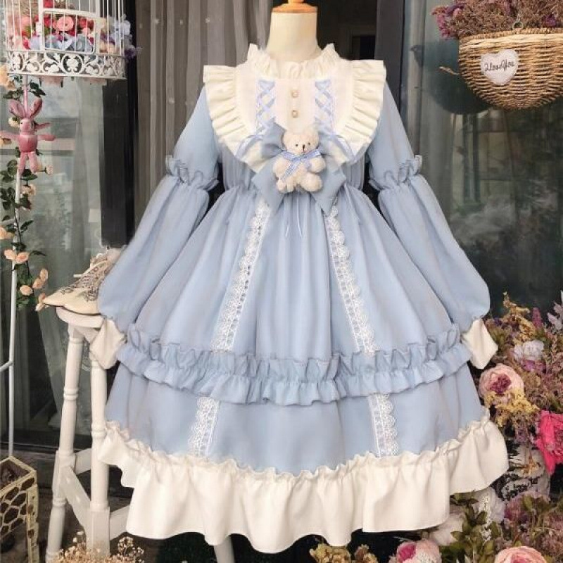 ロリータスカートフルセット日本のかわいいロリータ学生ドレス2024春秋ロリータソフトガールスカート|undefined