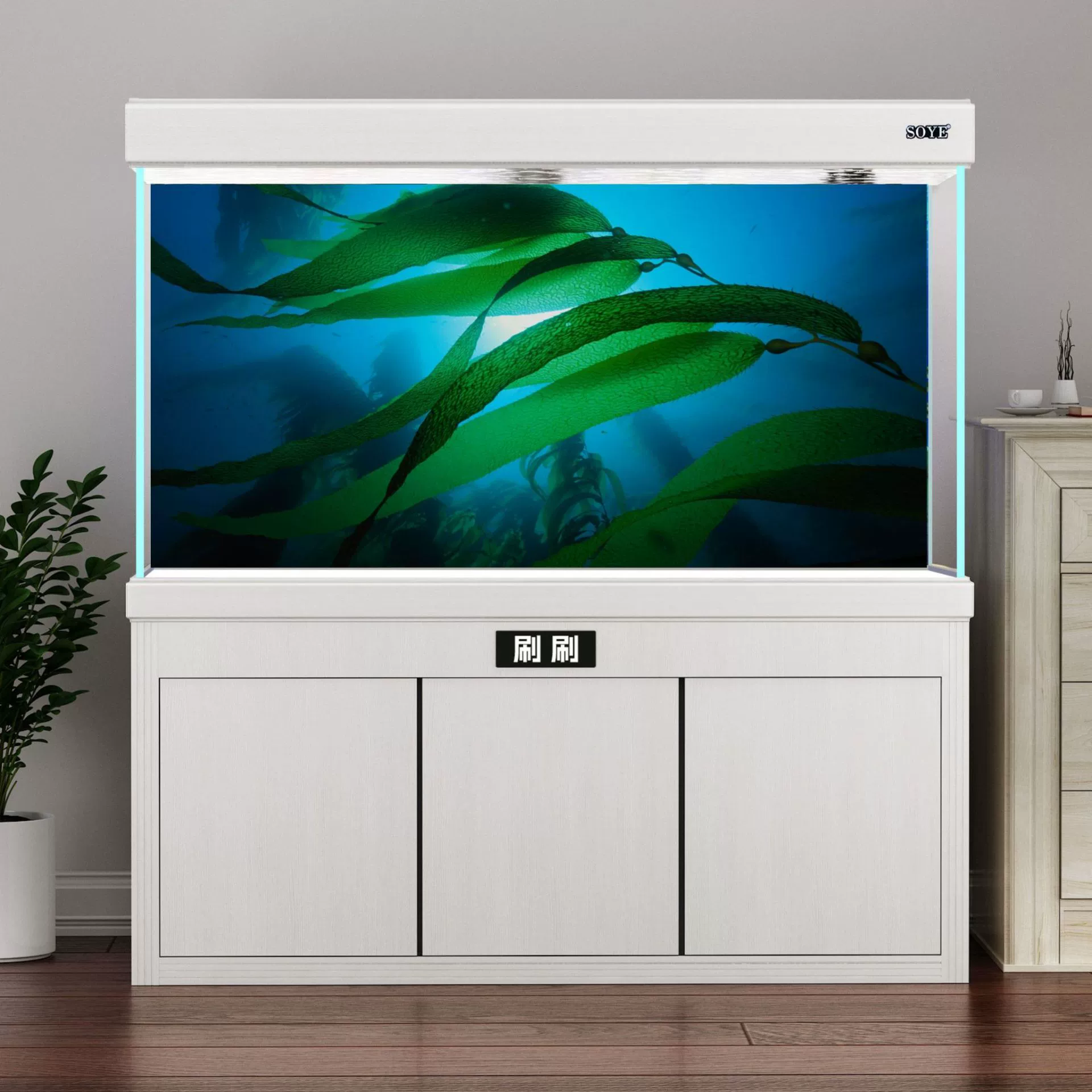 Аквариум, наклейка, трёхмерные декорации, 3D