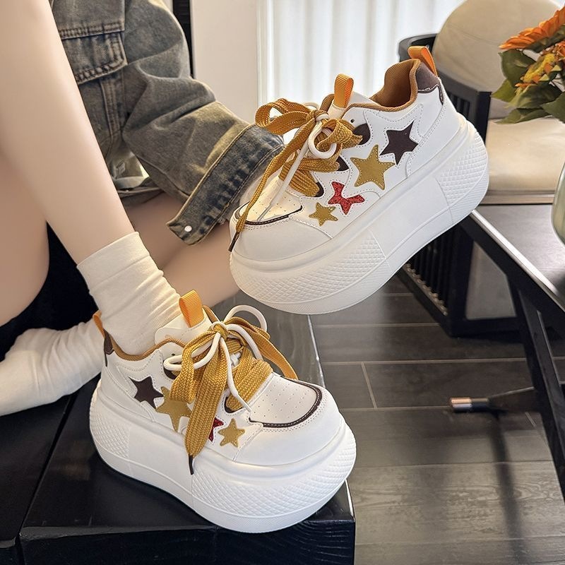 White white sneakers platform