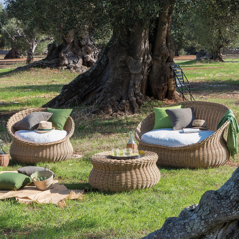 Conjunto de muebles de exterior de ratán para villa, patio, terraza, jardín, protección solar, sillón de aluminio para descanso al aire libre. image 4