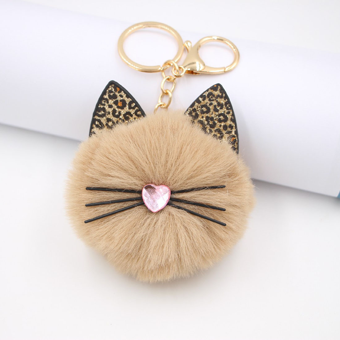 Leopard Cat Beard Plush Cat Paw Bag Pendant Keychain Diy Plush Custom Wholesale Ornaments display picture 3