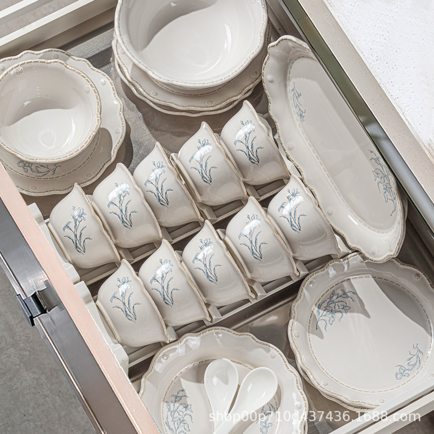 French Dishware Set for Home Use 2025 New Jingdezhen High-End Ceramic Dishes, Bowls and Chopsticks, Housewarming and Newlywed Tableware