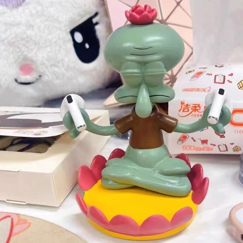 章鱼哥树脂工艺品家用手机支架桌面摆件 卡通3d章鱼哥儿童玩具|undefined