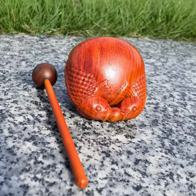 花梨木敲敲小木鱼木鱼解压神器上班族办公室静心敲打乐器木鱼摆件|ru