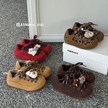 2025冬新款小童卡通加绒休闲鞋男女童魔术贴软底保暖二棉鞋宝宝鞋