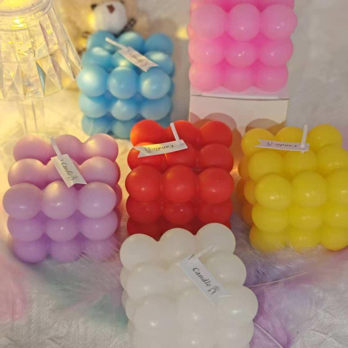 Cubo de cigarrillos de vela de regalo de mano en línea vela de boda con pequeños regalos de fragancia decoración creativa al por mayor