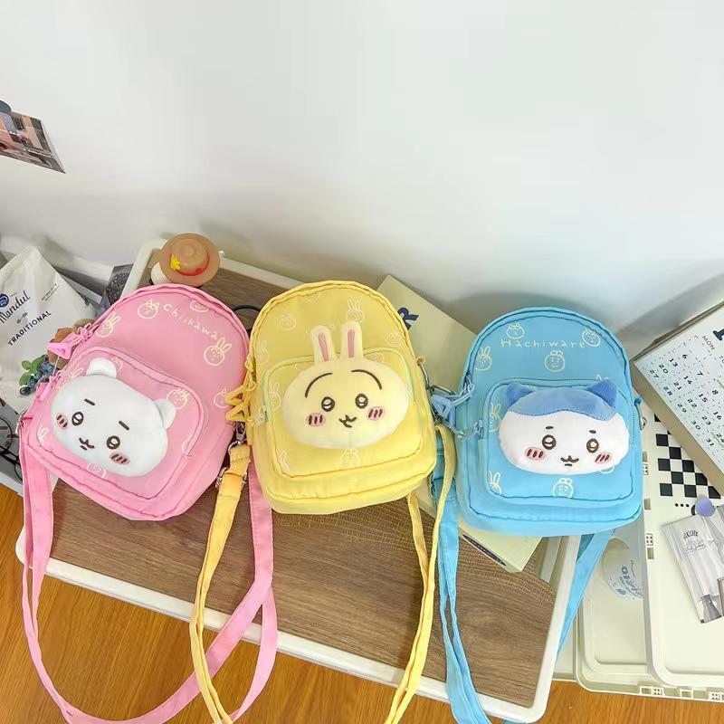 Cute Cartoon Ji Yi Bear Embroidered Plush Bag, Usagi Kuromi Shoulder Crossbody Bag, Transparent Backpack Wholesale Cute Cartoon Ji Yi Bear Embroidered Plush Bag, Usagi Kuromi Shoulder Crossbody Bag, Transparent Backpack Wholesale
