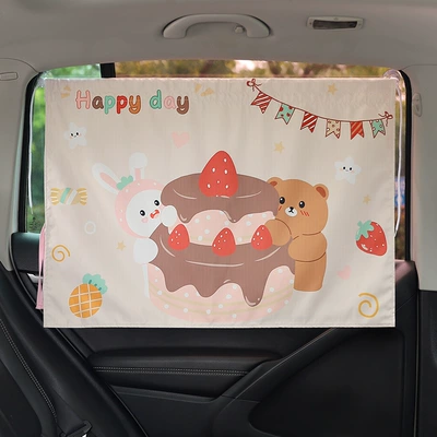 Car curtains cartoon children sun protection thermal - cake-party
