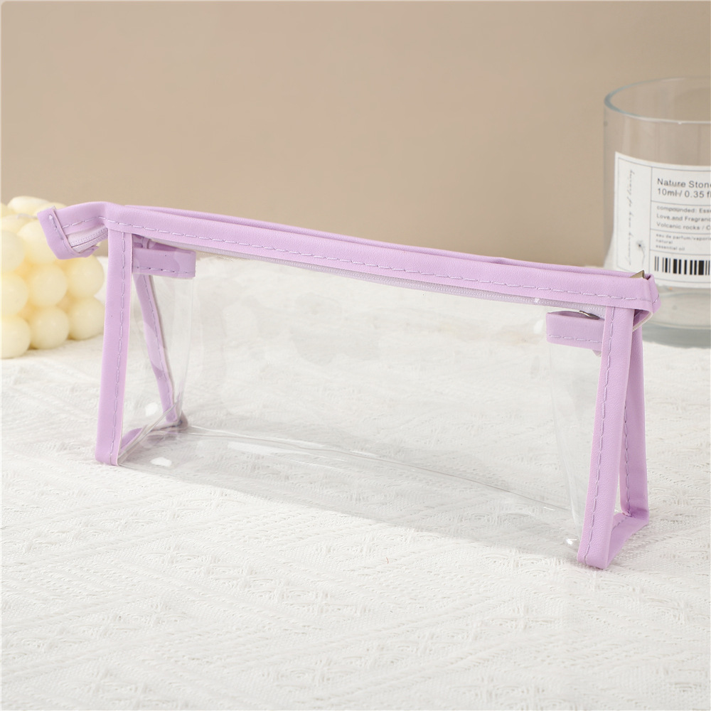 Gran capacidad niñas INS de alto aspecto transparente PVC lápiz caso en stock regalos promocionales estudiante examen papelería bolsa de almacenamiento